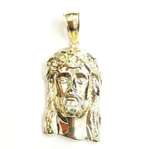 10k yellow gold Jesus head face pendant